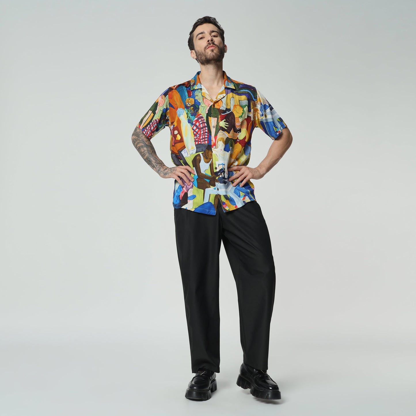 Stylera unique short sleeve fashion shirt with vibrant colors and artistic designs, perfect for stylish casual wear