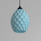 Sozori unique statement ceiling lamp in pastel blue with a textured, modern design