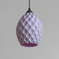 Sozori unique statement ceiling lamp in pastel purple with a textured design for stylish lighting