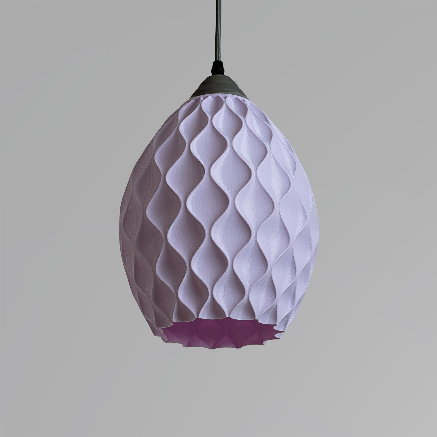 Sozori unique statement ceiling lamp in pastel purple with a textured design for stylish lighting