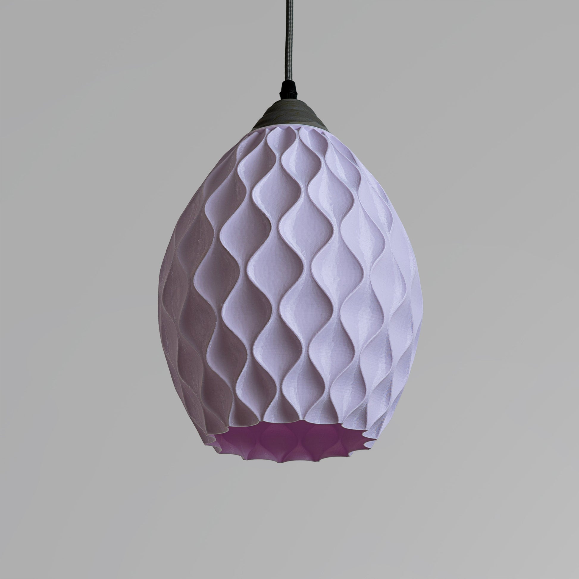 Sozori unique statement ceiling lamp in pastel purple with a textured design for stylish lighting