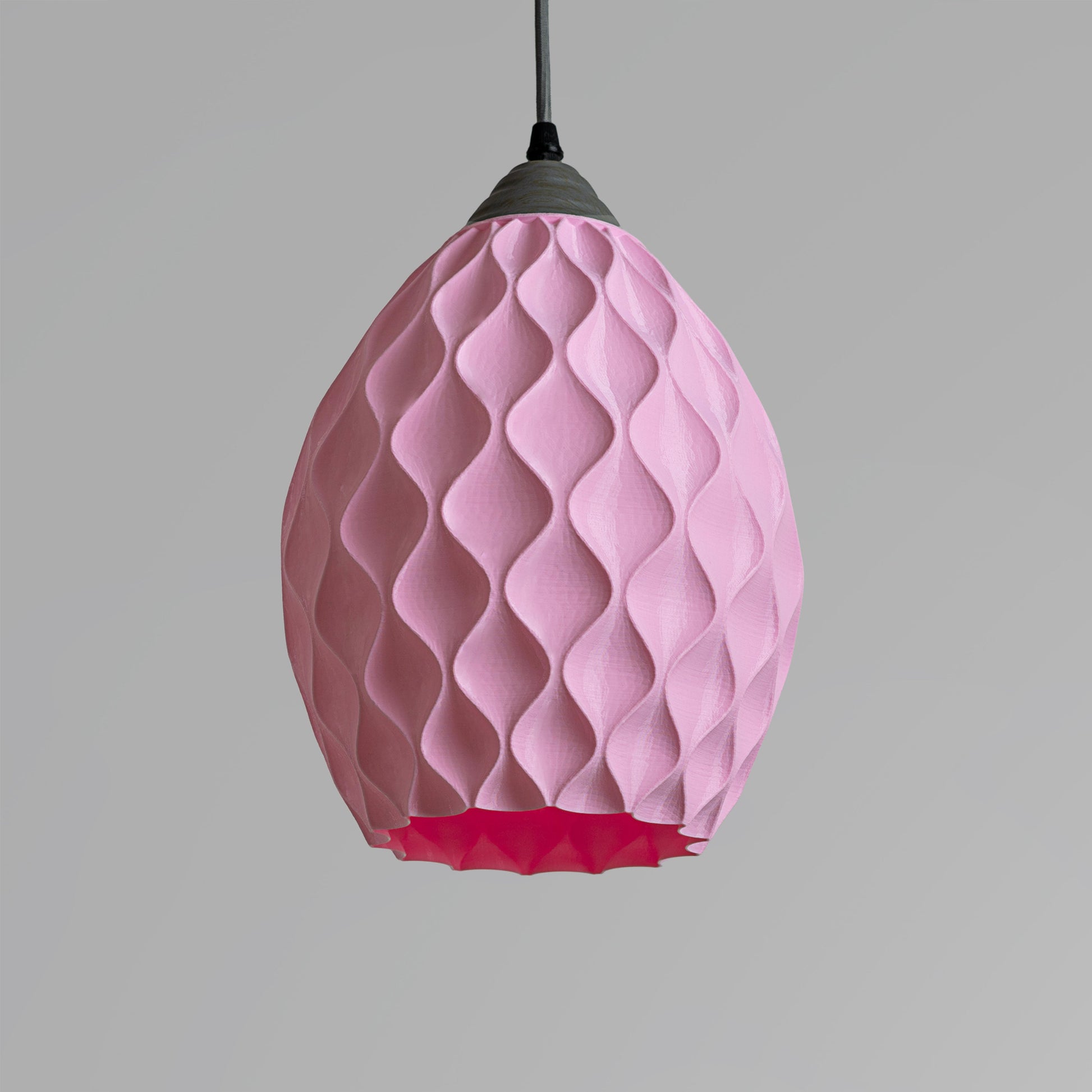 Sozori unique statement ceiling lamp in pink with a textured honeycomb design for modern interiors