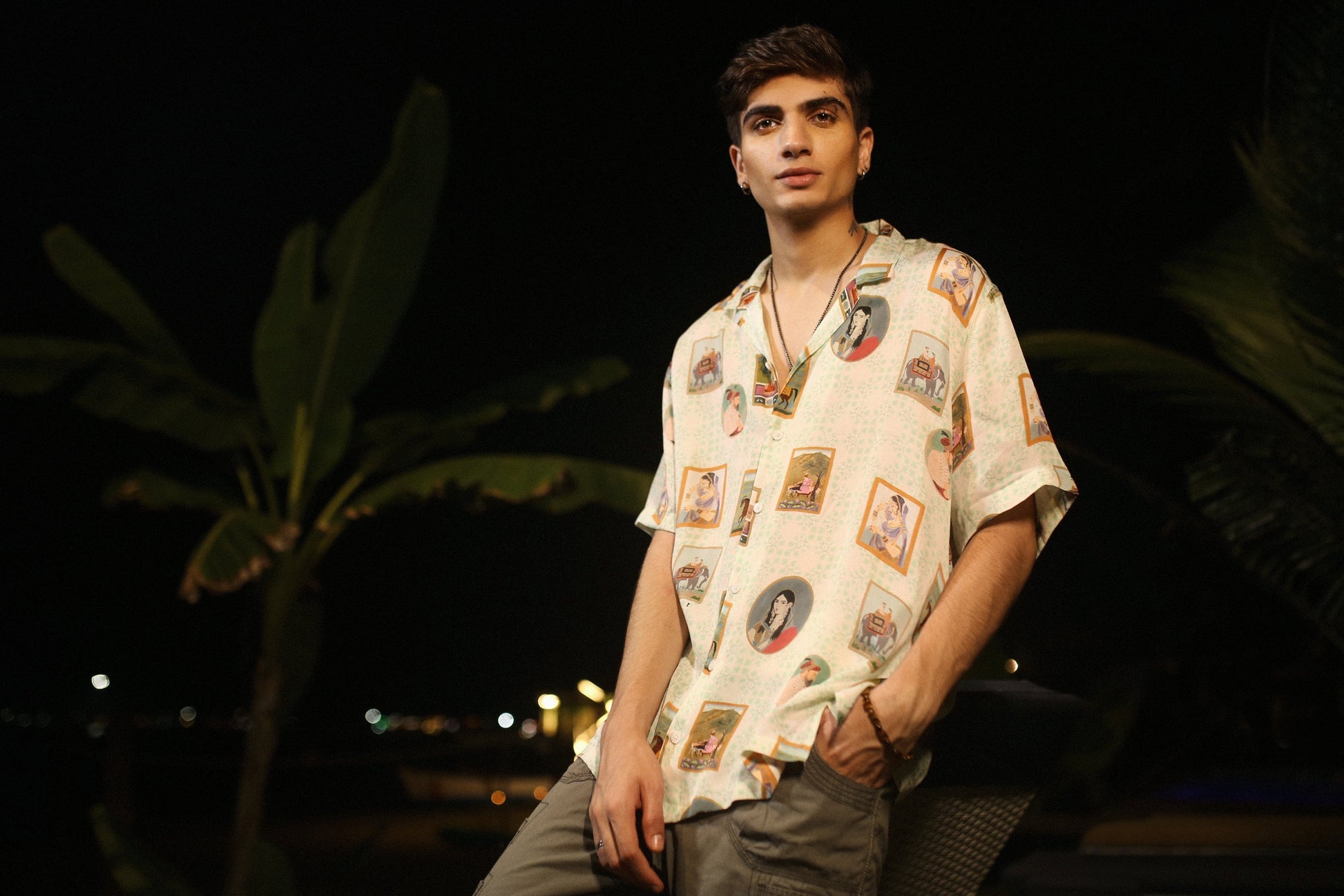 Unique statement oversized shirt by Stylera with colorful prints, perfect for casual summer outings