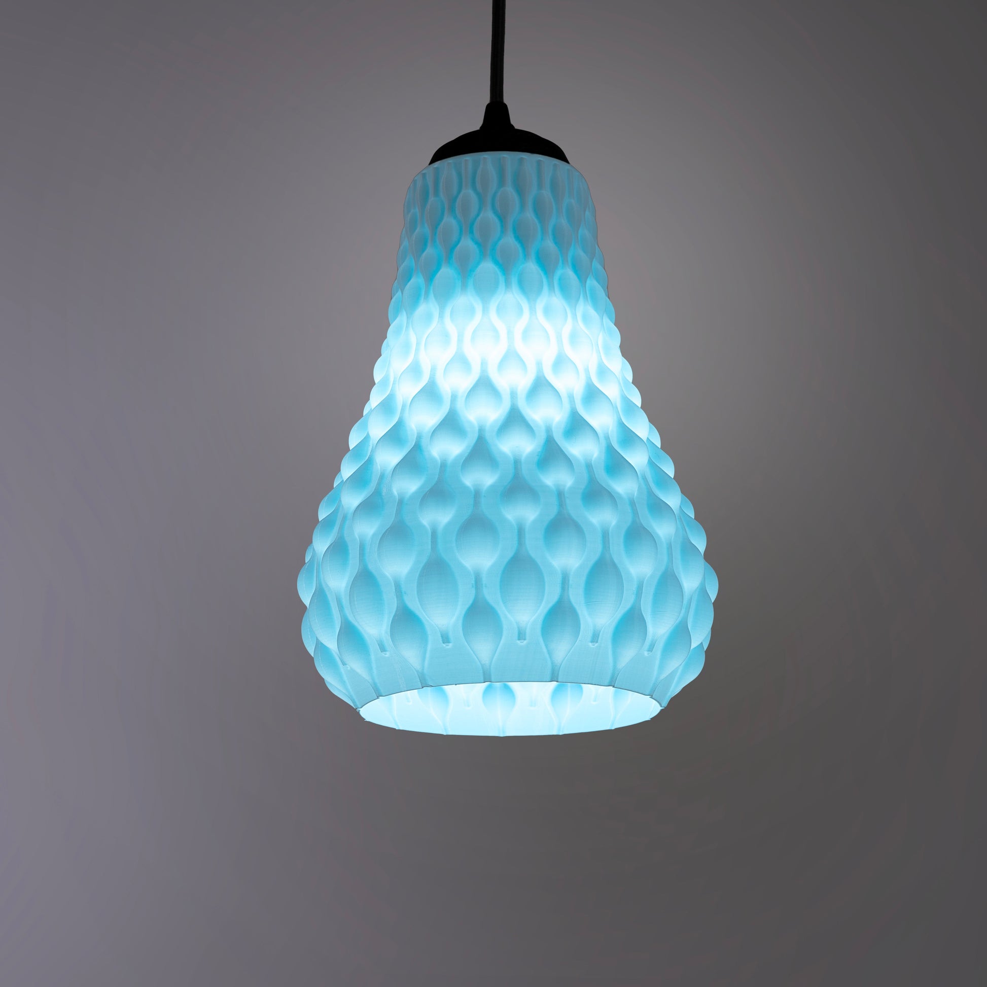 Sozori unique textured hanging lamp in blue with a modern design for stylish lighting