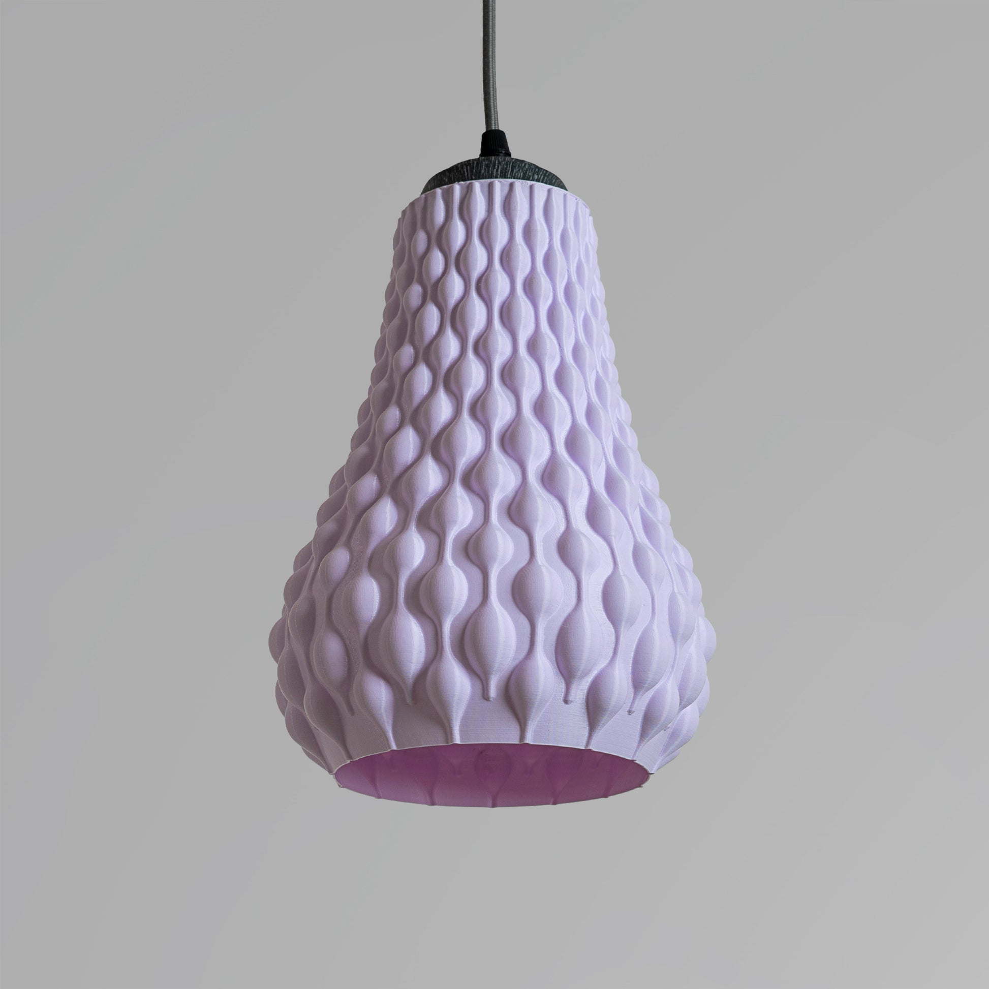 Sozori unique textured hanging lamp in pastel purple with a distinctive design for modern interiors