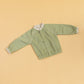 Light green unisex bomber jacket with a plaid collar and elastic cuffs for stylish comfort