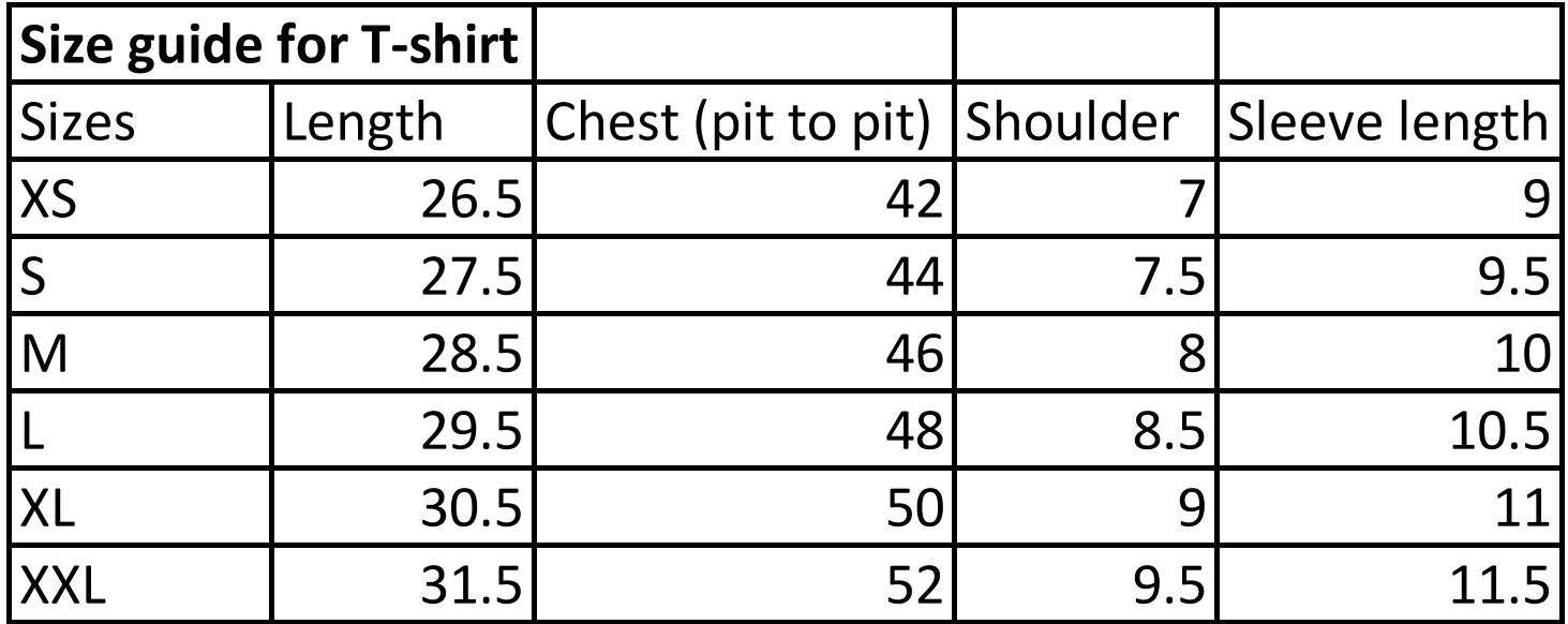 Stylera T shirt size guide for oversized styles with length chest shoulder sleeve info casual oversized t-shirt with print