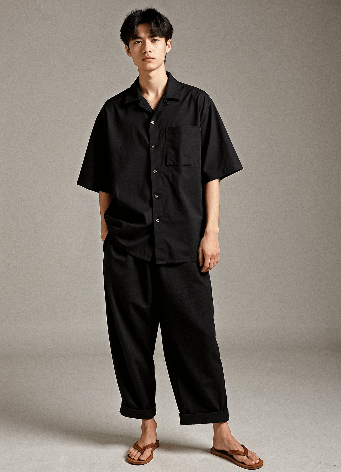 Men’s Black Linen Co-ords set Breathable & Stylish Two-Piece Outfit - Adam Spirit