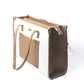 Stylish vanilla taupe box tote bag with a spacious design and a front pocket for convenience