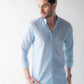 Pinstripe linen Amalfi Blue Shirt