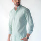 Pinstripe linen Bali green Shirt