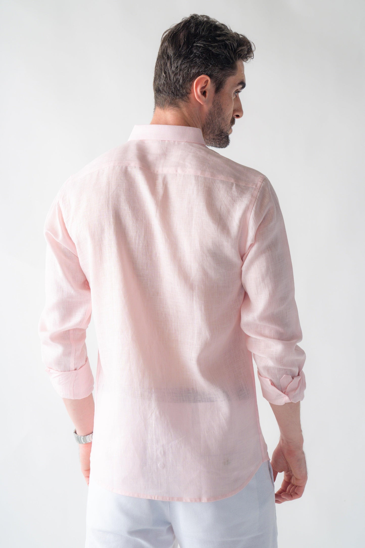 100% Linen Soft Touch in Pearl Pink Shirt
