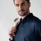 CheckMate Giza Satin Dark Navy Shirt