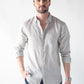 100% Linen Soft Touch Fog Grey Shirt