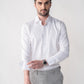 CheckMate Giza Satin Classic white Shirt