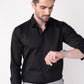 CheckMate Giza Satin Jet Black Shirt