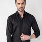 CheckMate Giza Satin Jet Black Shirt
