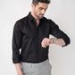 CheckMate Giza Satin Jet Black Shirt