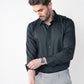 CheckMate Giza Satin Rainforest Olive Shirt