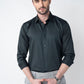 CheckMate Giza Satin Rainforest Olive Shirt