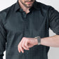 CheckMate Giza Satin Rainforest Olive Shirt