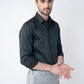 CheckMate Giza Satin Rainforest Olive Shirt