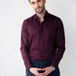 CheckMate Giza Satin Dark Wine Shirt