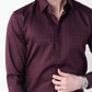 CheckMate Giza Satin Dark Wine Shirt