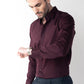 CheckMate Giza Satin Dark Wine Shirt