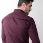 CheckMate Giza Satin Dark Wine Shirt