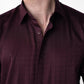 CheckMate Giza Satin Dark Wine Shirt