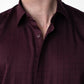 CheckMate Giza Satin Dark Wine Shirt