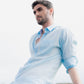 100% Linen Soft Touch Baby Blue Shirt