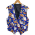 Stylera casino print vest blue with roulette cards dice chips and slot machine pattern