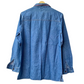 Stylera embroidered denim shirt for women shown from back with long sleeves and embroidered collar detailing