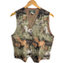 Stylera horse print vest with multicolor horse pattern on olive background, button front V neck, sleeveless
