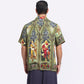 Stylera vintage print button up shirt featuring a colorful stained glass design on a relaxed fit