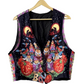 pumpkin halloween vest by Stylera black sleeveless quilted vest with colorful Halloween bears and jack o lantern pumpkins