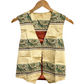 Stylera unique animal print vest gold satin with green reptile motif and red satin lining