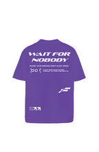 Wait For Nobody Printed Purple Oversized T-Shirt Main Character