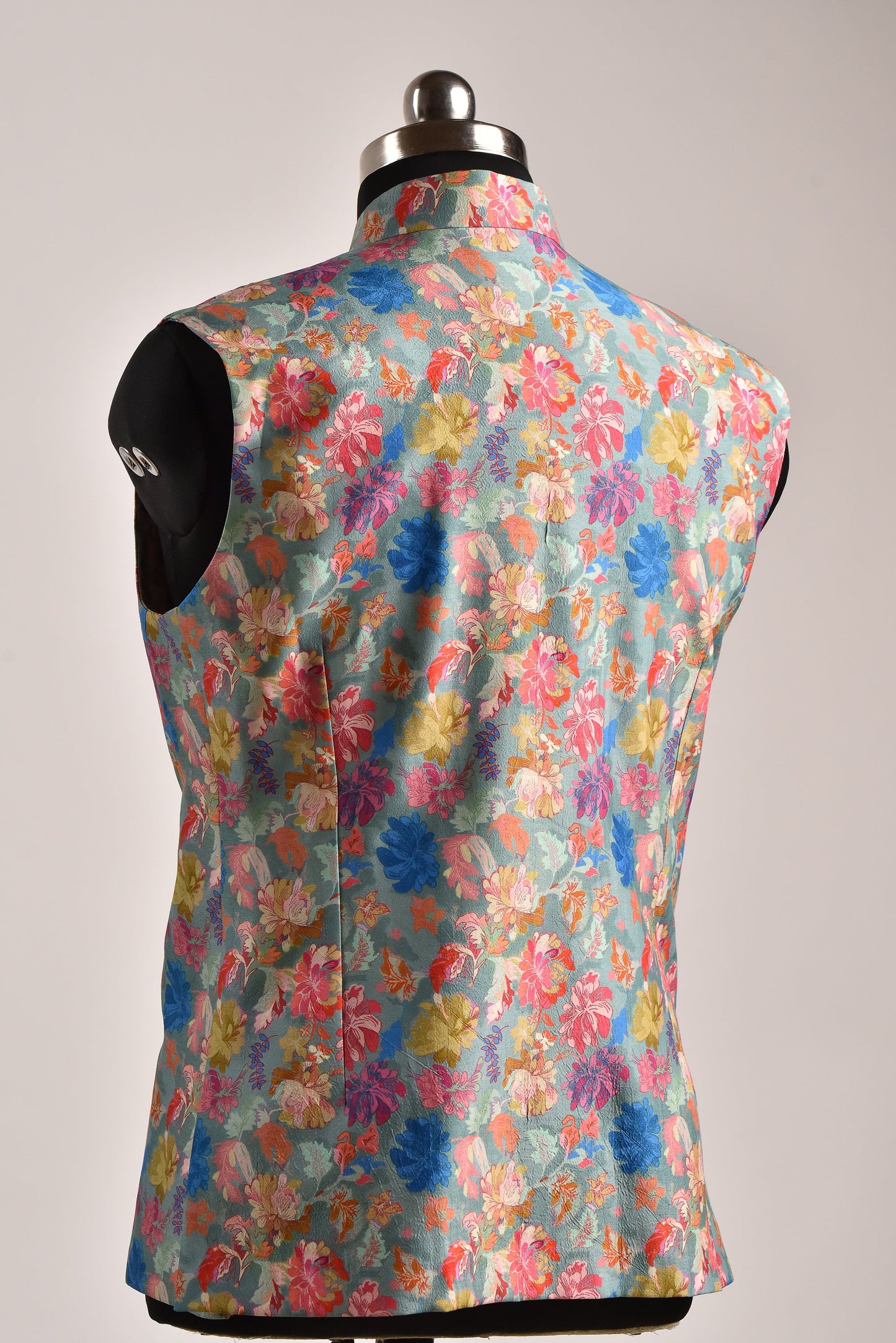 Brightly colored wedding party floral bandi with a vibrant flower pattern for festive occasions