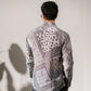 Back view of a white bandana print oxford shirt from Stylera for casual wear