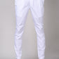 Stylish white cotton pyjama pants for men with a tapered fit and elegant design