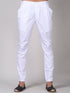 Stylish white cotton pyjama pants for men with a tapered fit and elegant design