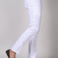 Side view of white cotton pyjama pants for men, featuring a comfortable fit and lightweight fabric