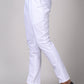 Side view of white cotton pyjama pants for men with a comfortable fit and pockets
