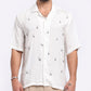 Stylera white embroidered casual shirt featuring a lightweight design and unique embroidery details
