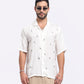 Stylera white embroidered casual shirt with unique designs perfect for stylish summer wear
