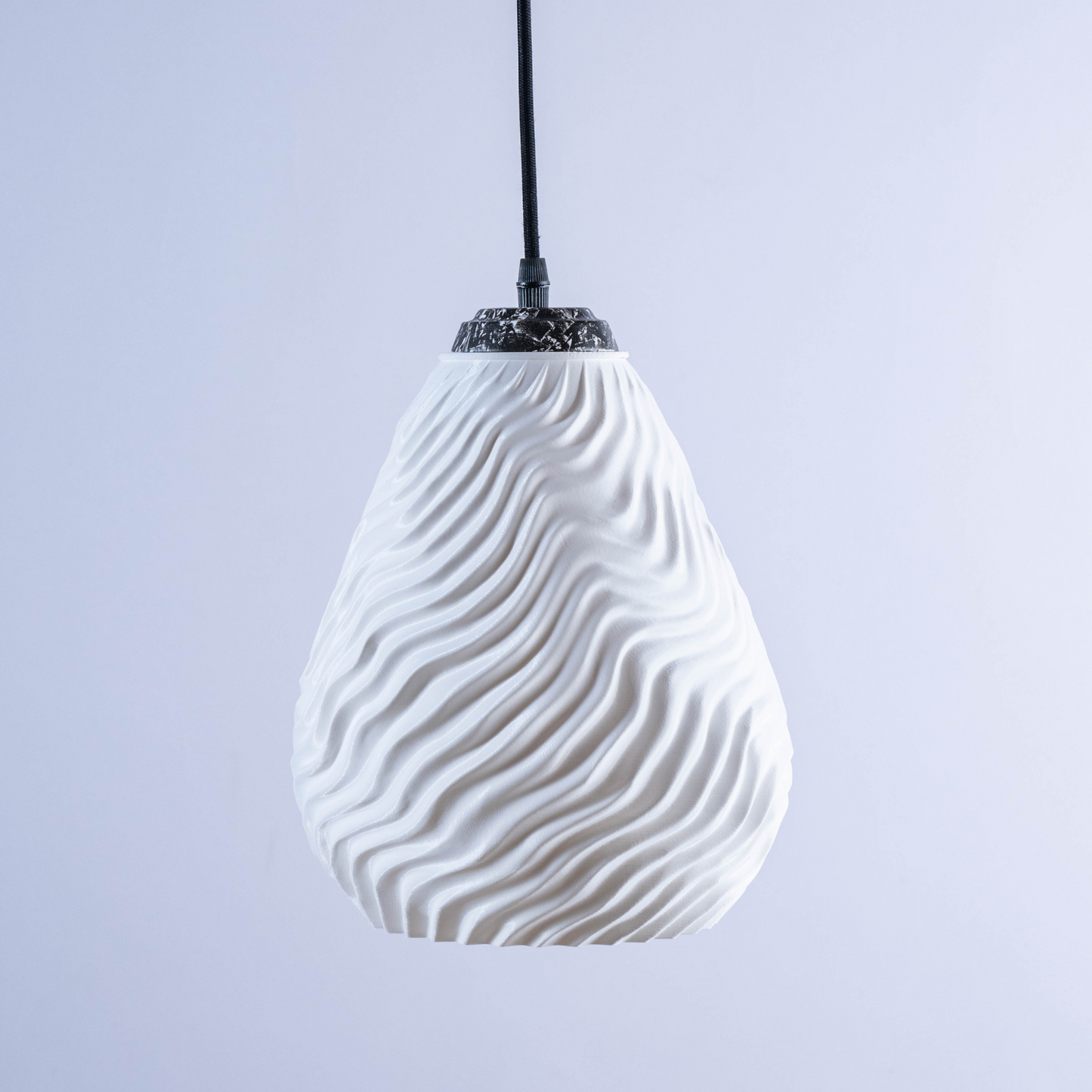 Sozori White Sculptural Hanging Light with Unique Wavy Design for Modern Interiors