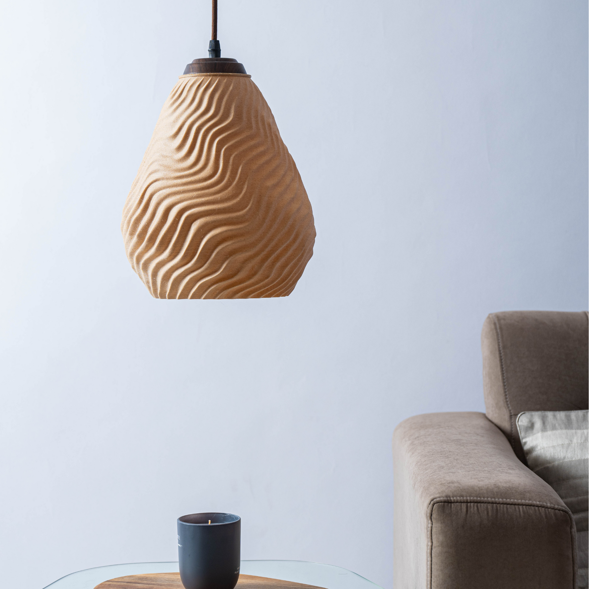 Sozori Premier White Sculptural Hanging Light with Unique Textured Design for Modern Interiors